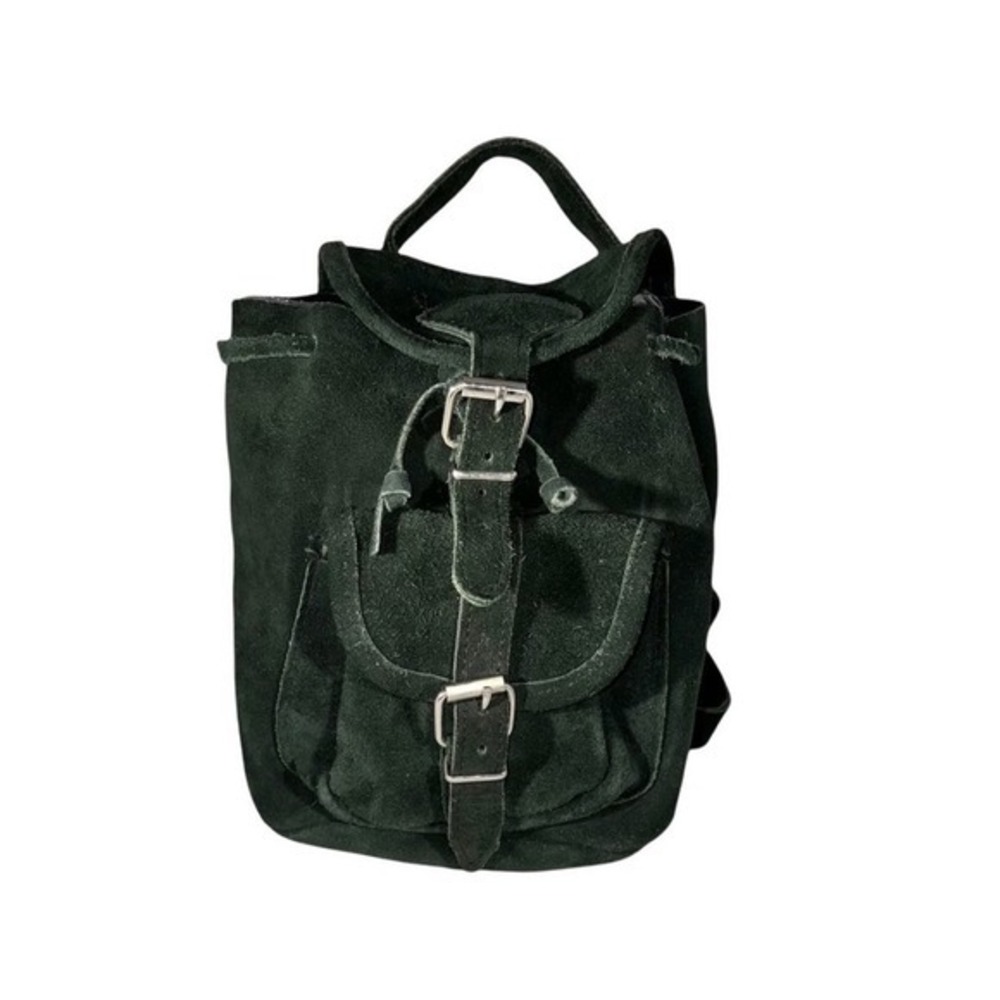 Genuine Suede Green Mini Backpack Bag